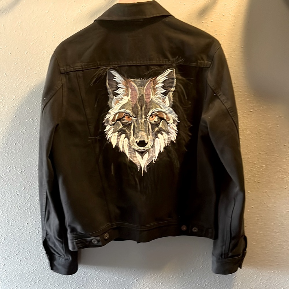 Denim Jacket With Custom Embroidered Patch - image 1